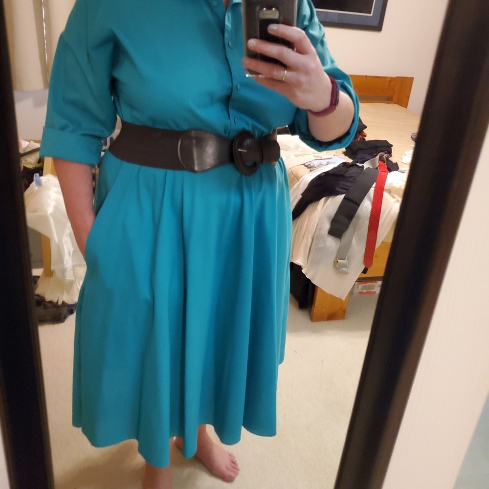 RARE Vintage 1970's Teal Dress made by "The Americ